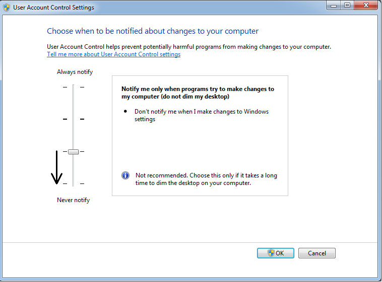 Windows® 7 セキュリティ警告